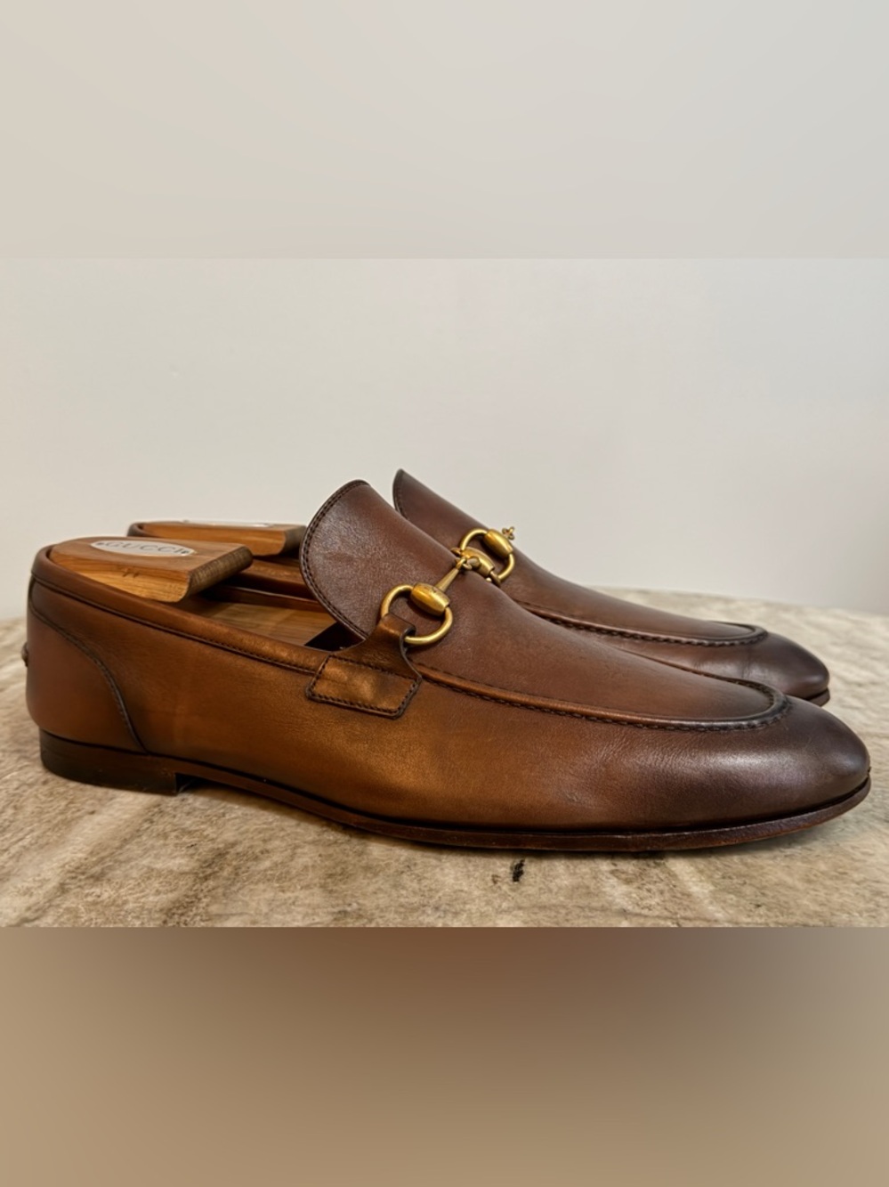 GUCCI JORDAAN Horsebit Leather Loafer Brown Ombre 9.5 / 10 US $1100 1953 - Picture 2 of 13